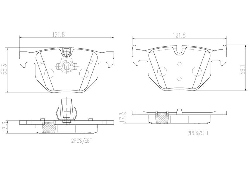 BMW Disc Brake Pad Set - Rear (Ceramic) 34216868497 - Brembo P06033N